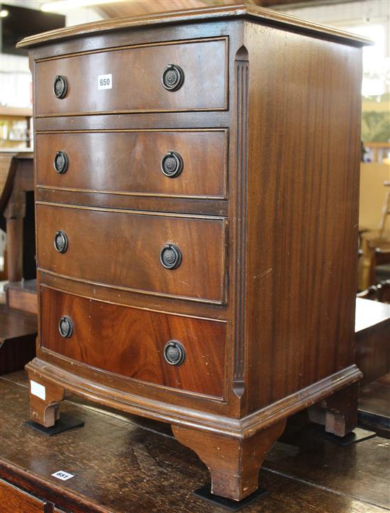 Small reproduction bow chest of drawers
